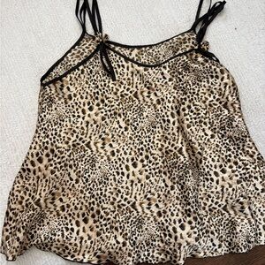 Leopard Print Women's Baby Doll Top